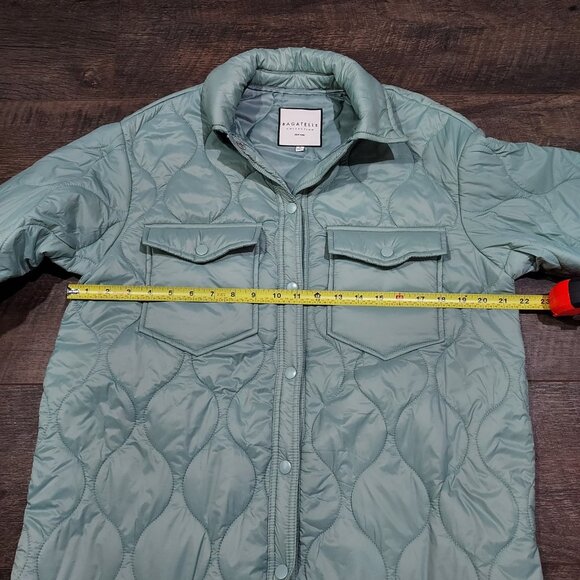 Jacket Bagatelle Collection Quilted Sage Green Lightweight Snap Closure - Picture 3 of 9